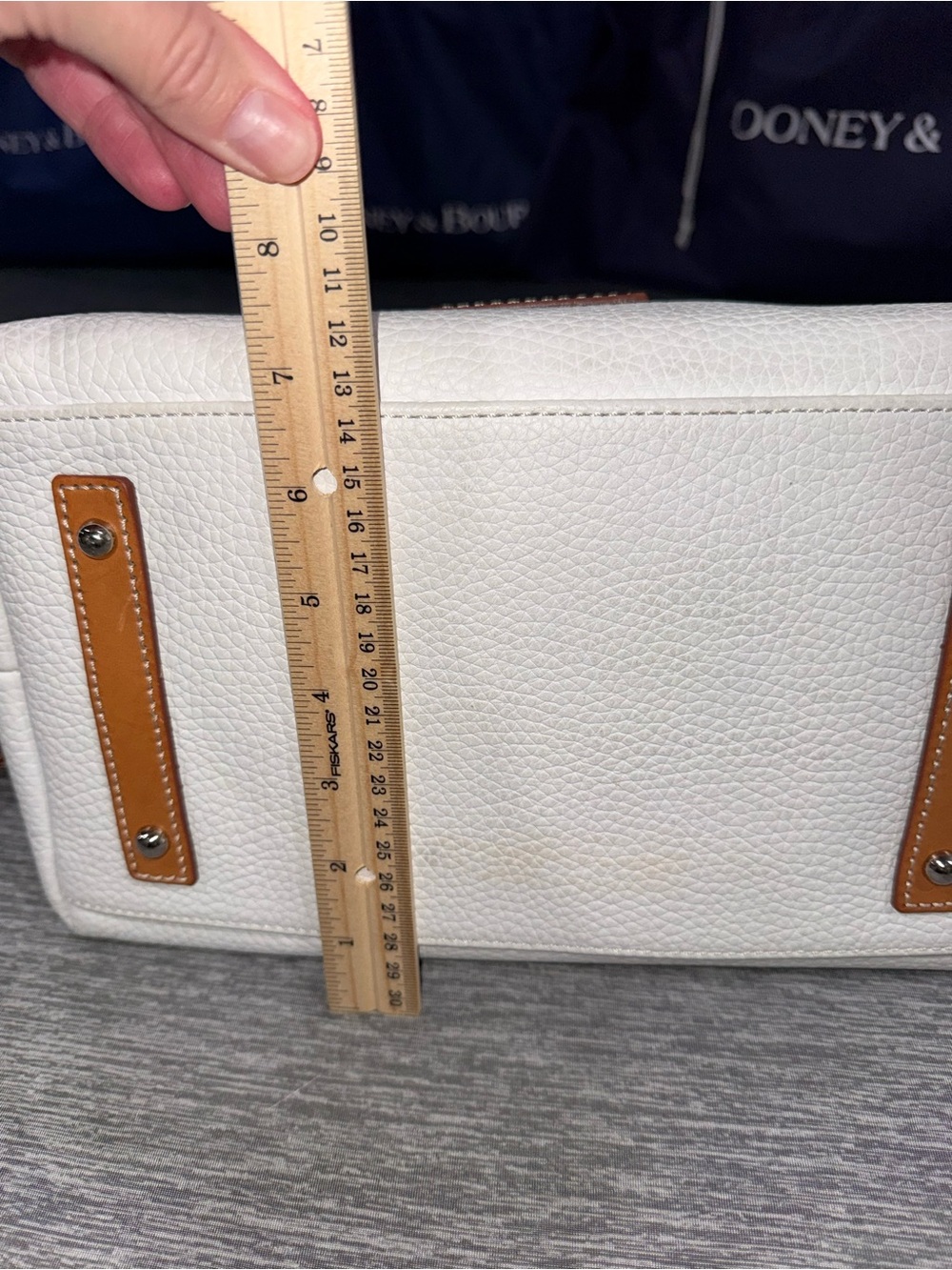 Dooney & Bourke Patterson White Leather Trina Satchel - Picture 11 of 16